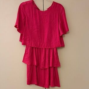 Zara Vibrant Pink Layered Dress size L
